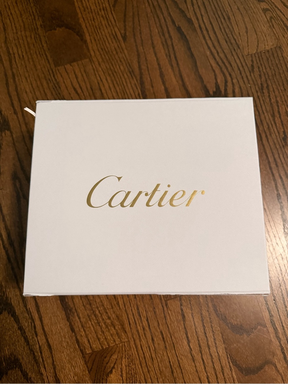 Cartier White Box with Gold Script Logo